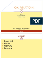 LEXICAL RELATIONS: KEY TERMS AND RELATIONSHIPS