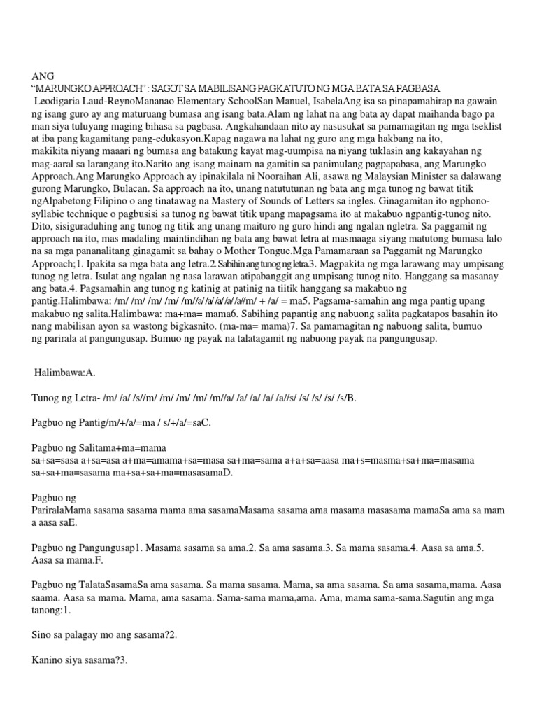 Marungko Pabasa Doxc