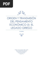 Origen y Transmisión Del Pensamiento Económico