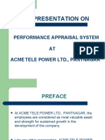 A Presentation On: Performance Appraisal System