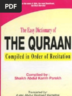 The Easy Dictionary 4 Quraan Quran Islam