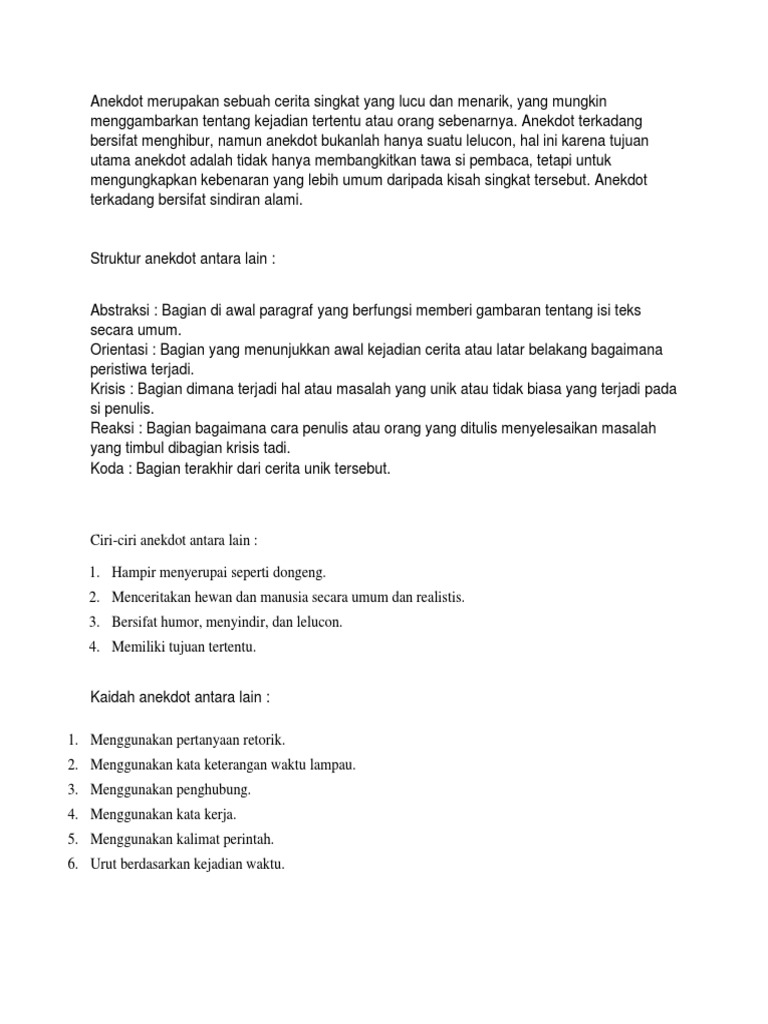 Anekdot Merupakan Sebuah Cerita Singkat Yang Lucu Dan Menarikdocx Anekdot Merupakan Sebuah Cerita Singkat Yang Lucu Dan Menarikdocx