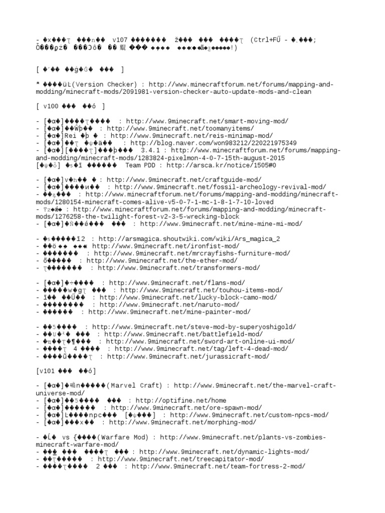 Minecraft Mod Resource Links | PDF | Video Games | Leisure