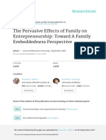 The Pervasive Effects of Family On Entrepreneurship: Toward A Family Embeddedness Perspective
