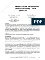 Sustainable Performance Measurement for Humanitarian Supply Chain Operations