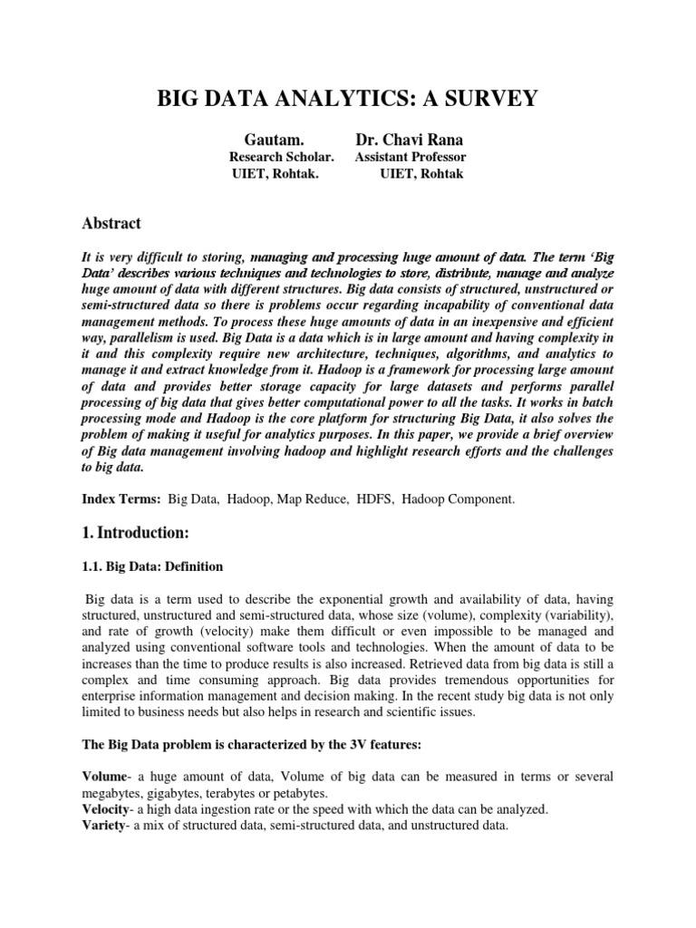 Big Data With Challenges and Future Scope | PDF | Apache Hadoop | Big Data