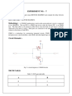 Experiment No. - 7: - A CMOS (Complementary Metal-Oxide-Semiconductor) Circuit Is Composed