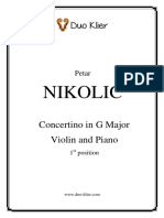 Nikolic Concertino in G Major PDF