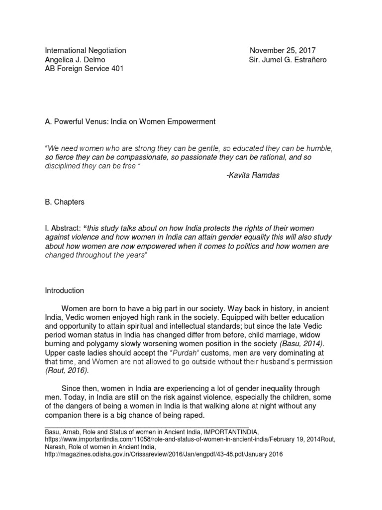 Women Empowerment in India: Progress and Challenges | PDF | Domestic ...