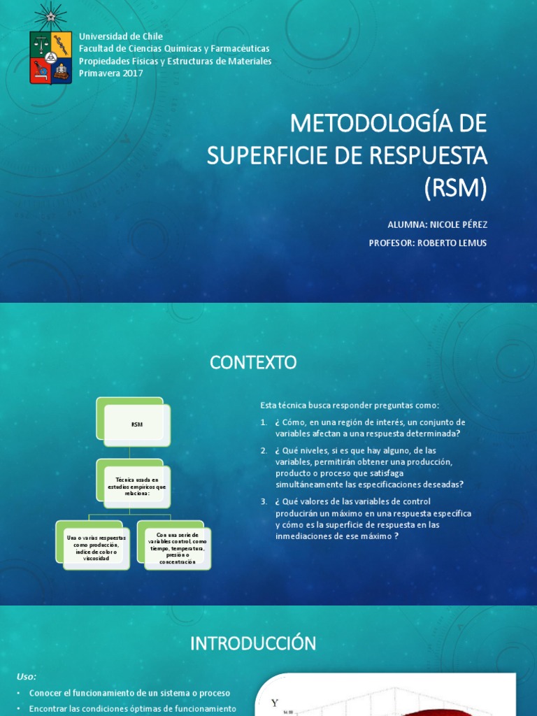 Response Surface Methodology | PDF | Análisis de variación | Reacciones ...