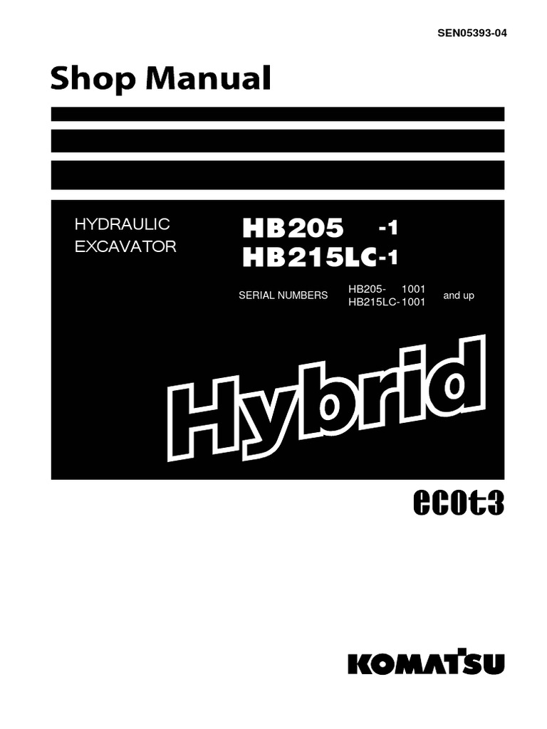 HB205,215LC-1 Shop Manual | PDF | Hybrid Vehicle | Engines