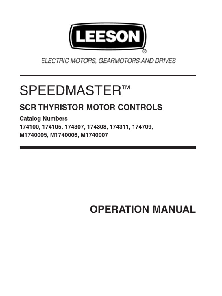 Manual Speedmaster Scrthyristor | PDF | Fuse (Electrical) | Alternating ...