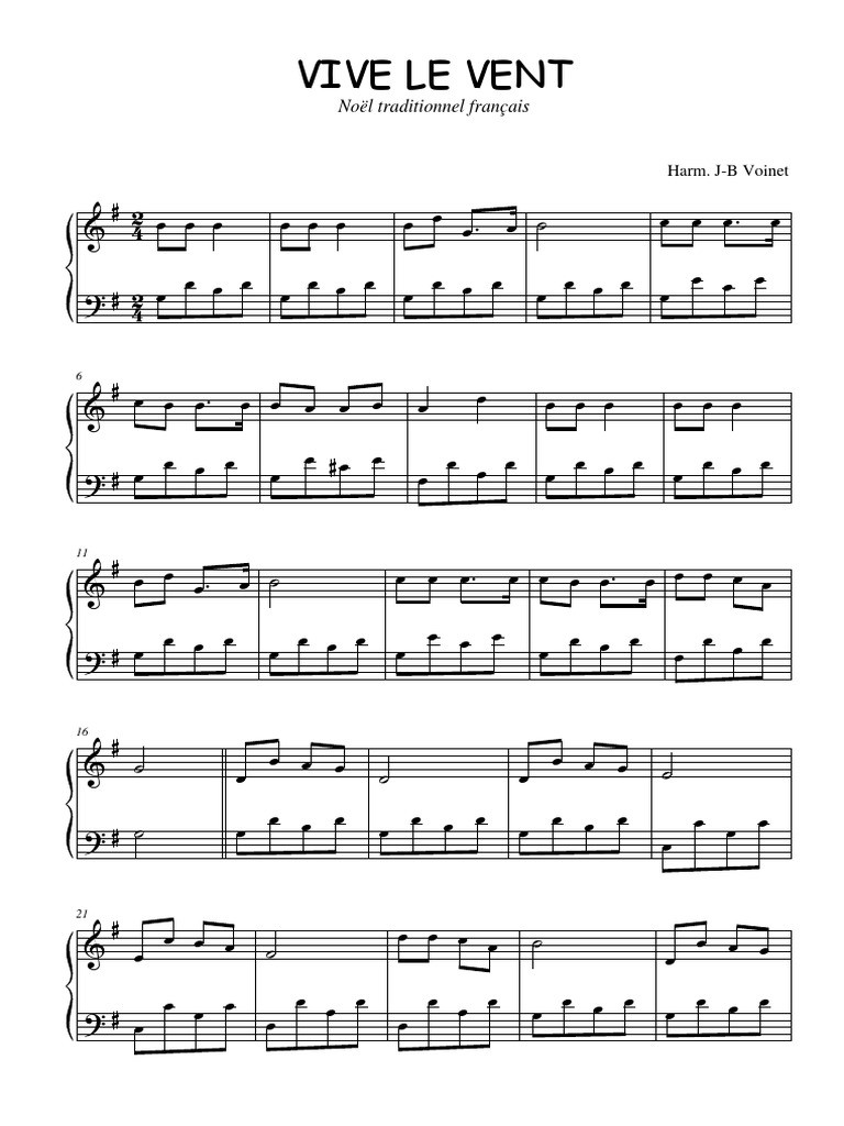 Partition Piano Vive Le Vent D Hiver Percée Sud Familier partition piano gratuite vive le vent d hiver Injuste  Graisse oignon