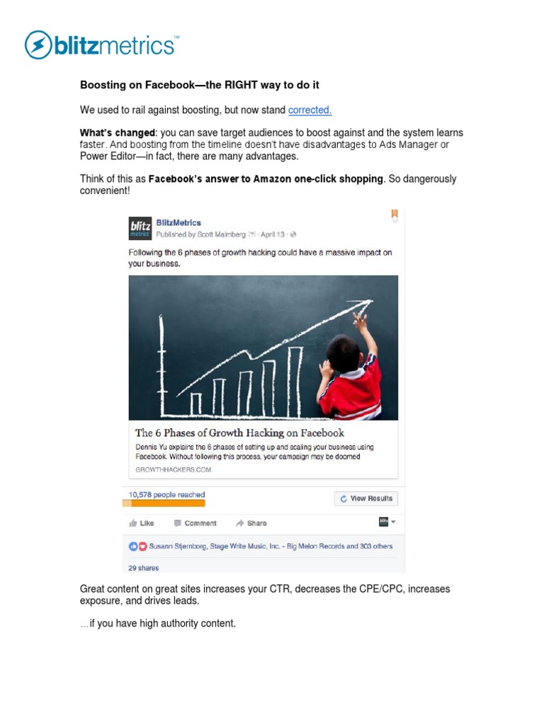 Effective Facebook Boosting Strategies | PDF | Facebook | Advertising