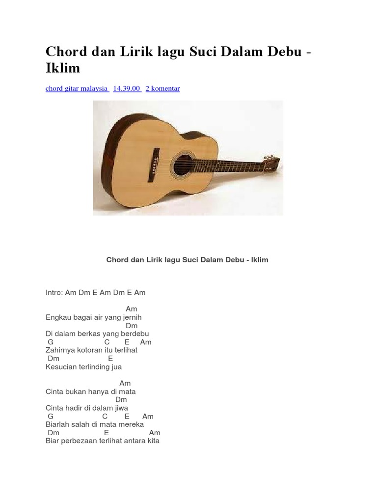 Chord Dan Lirik Lagu Suci Dalam Debu Pdf