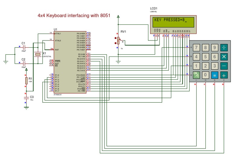 4x4 Keyboard Interfacing with 8051 | PDF