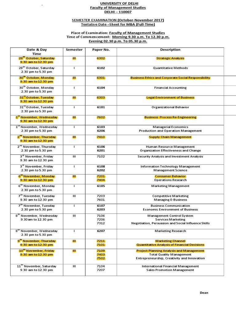 tentative-date-sheet-of-mba-ft-master-of-business-administration