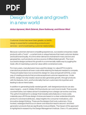 Design for Value and Growth in a New World