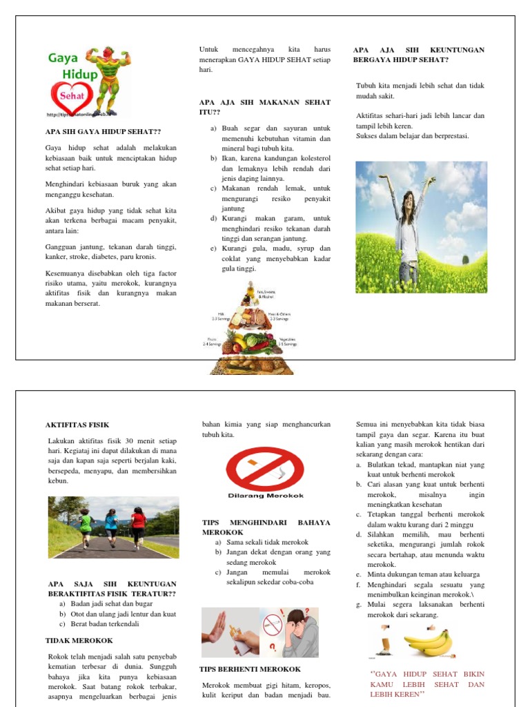 Brosur Gaya Hidup Sehat Pdf