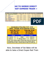 Mumbai to Shirdi Direct Super-fast Express Train