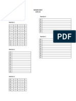 Level A2 Answer Sheet