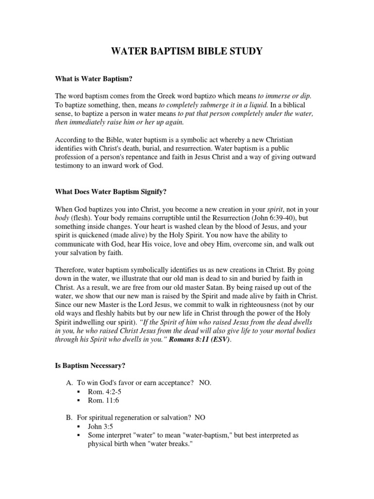 Adult Baptism Study Small Baptism Acts Of The Apostles