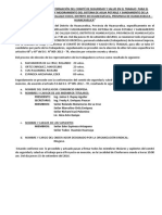 Acta de Elección y Conformación Del Comité de Seguridad y Salud en El Trabajo para El Proyecto