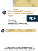 Integration of Risk Management and Corrective and Preventive Action