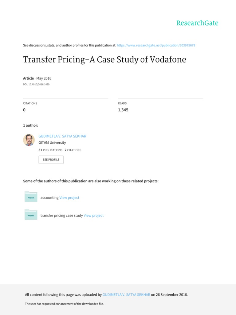 Transfer PricingA Case Study of Vodafone Article