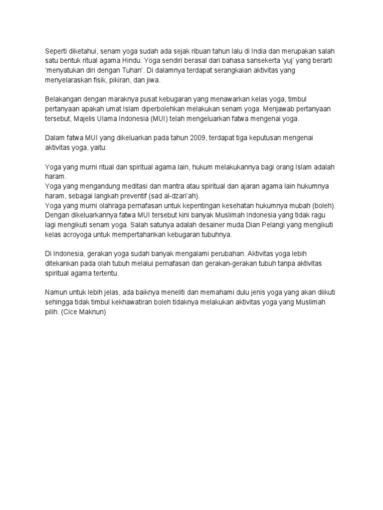 Jenis Jenis Yoga Menurut Agama Hindu
