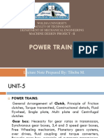 Power Trains: Lecture Note Prepared By: Tibebu M
