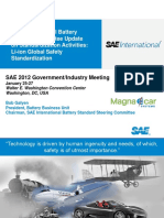 SAE International Battery Steering Committee Update On Standardization Activities: Li-Ion Global Safety Standardization