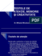 Curs VI D Testele de Atentie Memorie Creativitate