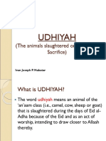 Udhiyah: (The Animals Slaughtered On The Day of Sacrifice)