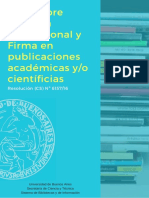 Guía Sobre Filiación Institucional y Firma en Publicaciones Académicas y/o Científicias