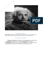 Life of Albert Einstein: Einstein's Contribution To Mathematics. While Einstein Was Remembered For