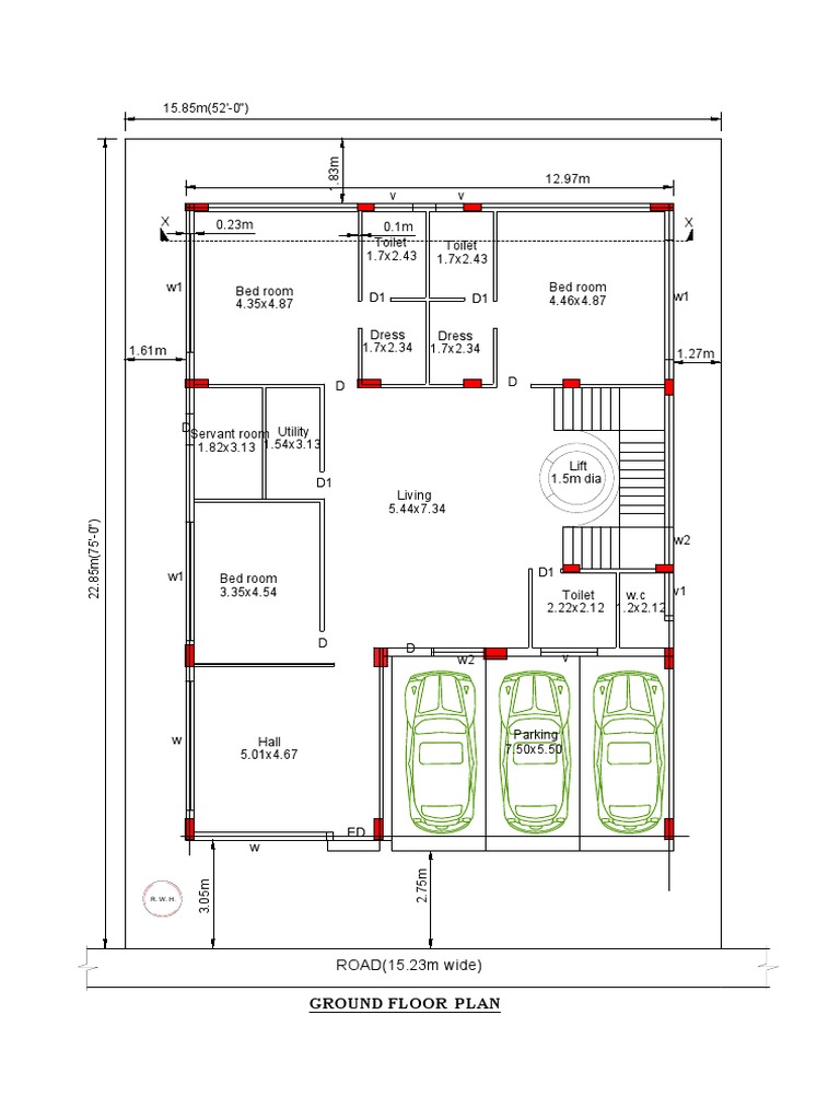Ground Floor Plan Dimensions and Layout | PDF