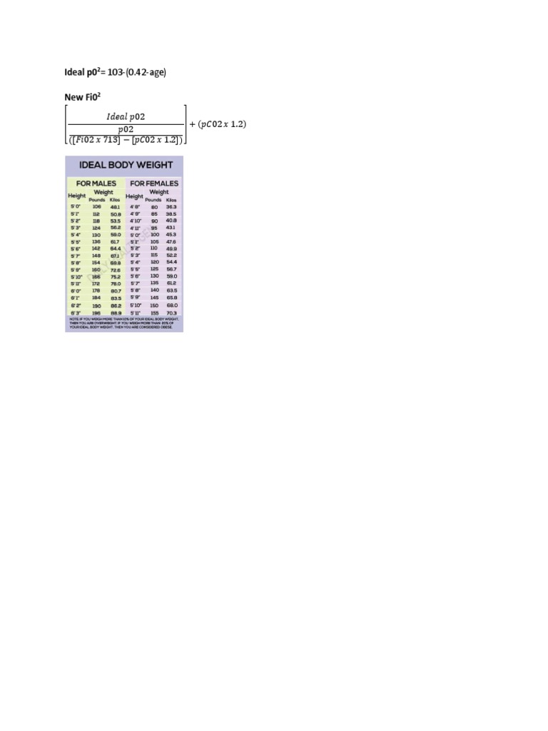 Ideal pO2 Calculation Formula | PDF