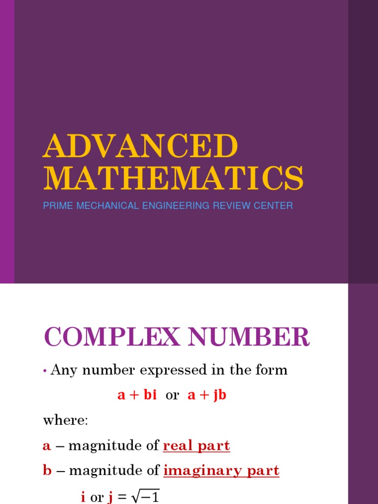 Advanced Mathematics: Complex Numbers | PDF | Matrix (Mathematics ...