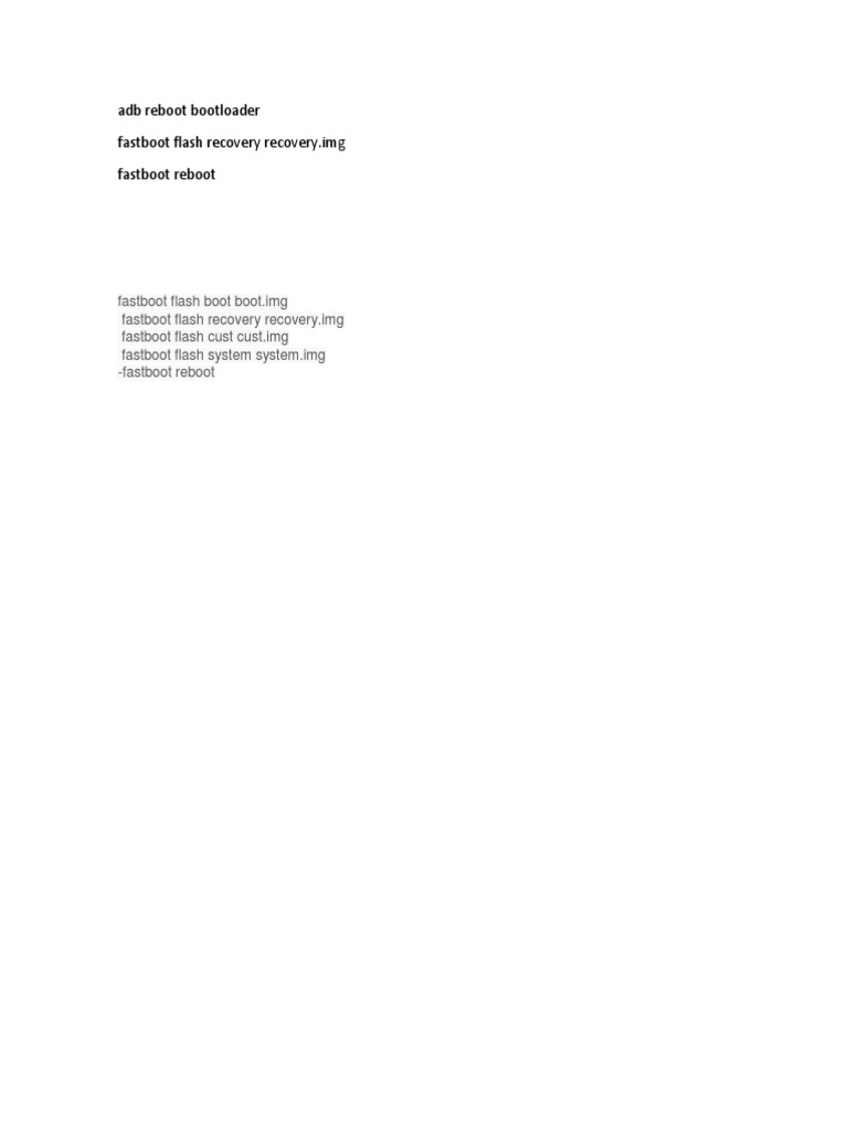 Fastboot Commands for Android Recovery | PDF | Computers
