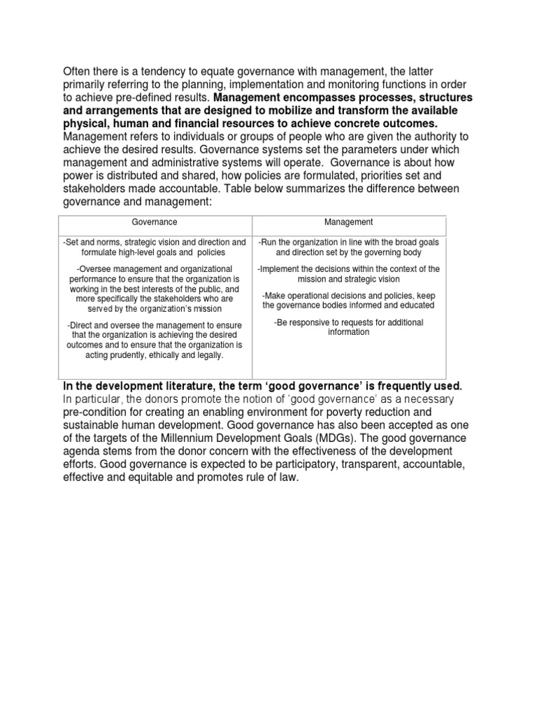 OVERVIEW OF MANAGEMENT GOVERNANCE AND ORGANIZATIONAL intelligence overview