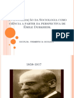 A consolidação da Sociologia como ciência a partir da perspectiva de Émile Durkheim..ppt