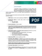 Especificaciones de Documentación