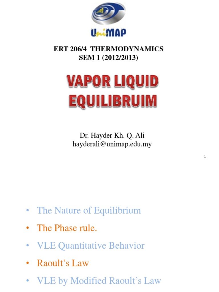 VLE Calculations and Methods Overview | PDF | Phase Rule | Phase (Matter)
