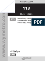 113 New Bus Timetable