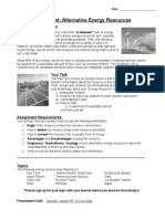 Assignment: Alternative Energy Resources: Background Information