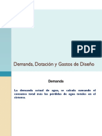 Demanda, Dotación y Gastos de Diseño PDF