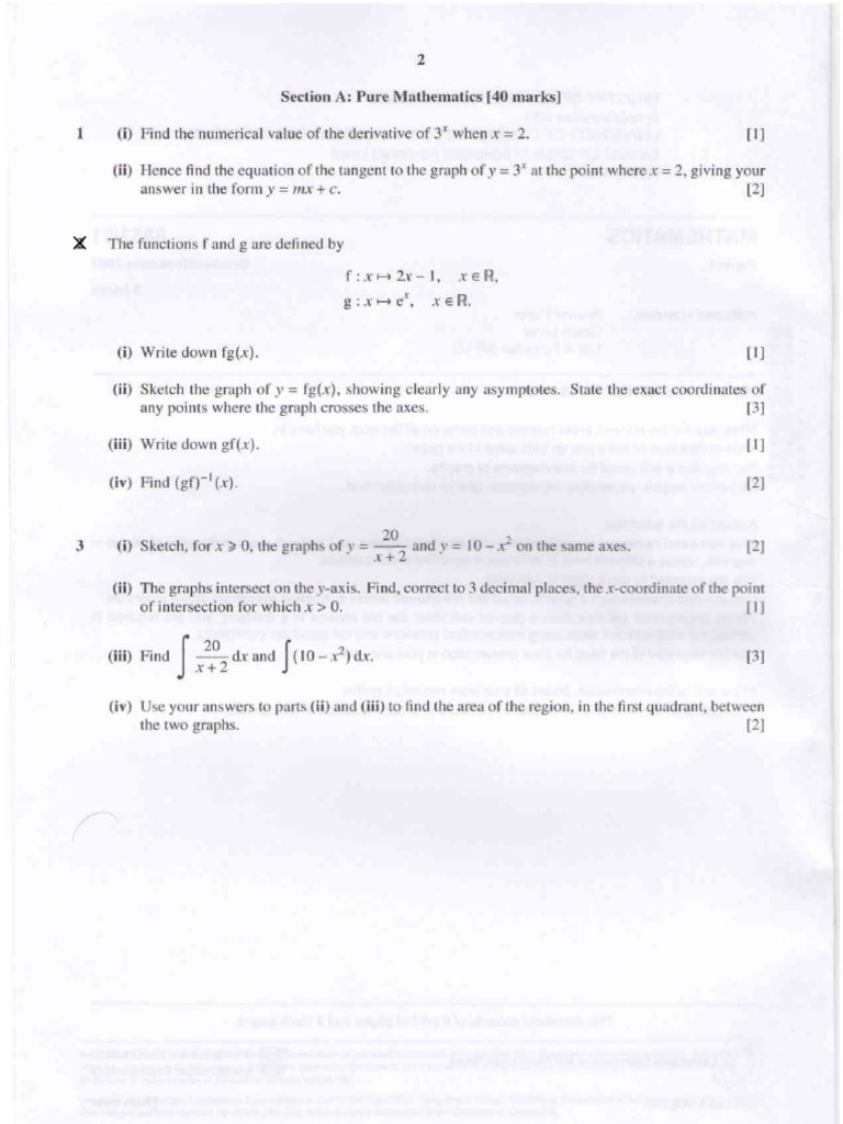 2007 H1 Math A Level Paper | PDF