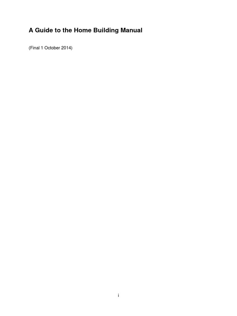 Home Building Manual Overview Guide | PDF | Stormwater | Drinking Water