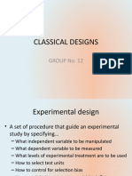 CLASSICAL DESIGNS EXPERIMENTAL
